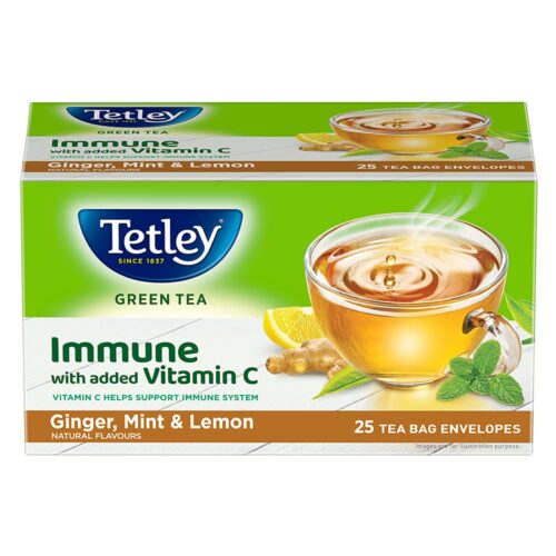 TETLEY GREEN TEA GINGER MINT & LEMON