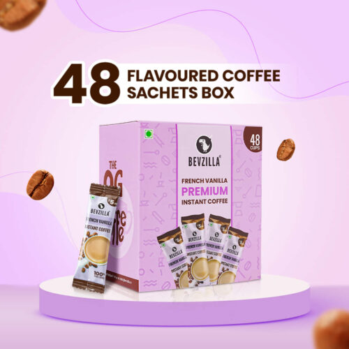Bevzilla French Vanilla Premium Instant Coffee 48 Sachets